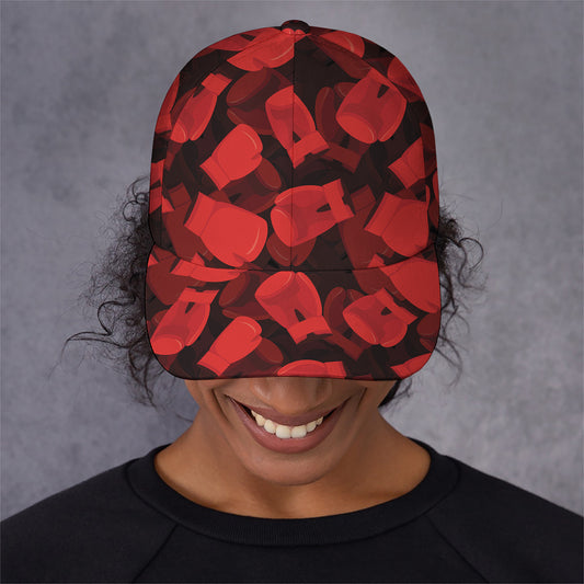 Red Boxing Gloves Pattern Print Baseball Cap