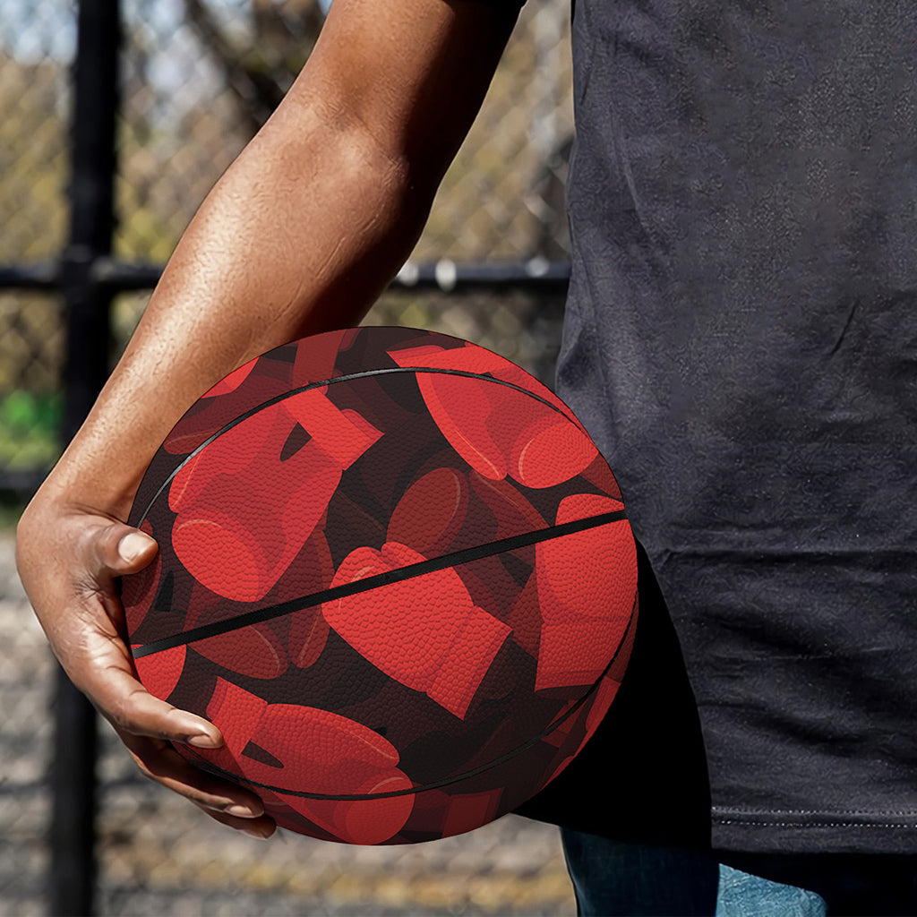 Red Boxing Gloves Pattern Print Basketball
