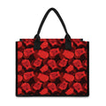 Red Boxing Gloves Pattern Print Canvas Tote Bag