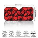 Red Boxing Gloves Pattern Print Car Windshield Sun Shade