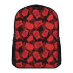Red Boxing Gloves Pattern Print Casual Backpack