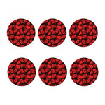 Red Boxing Gloves Pattern Print Coaster Set