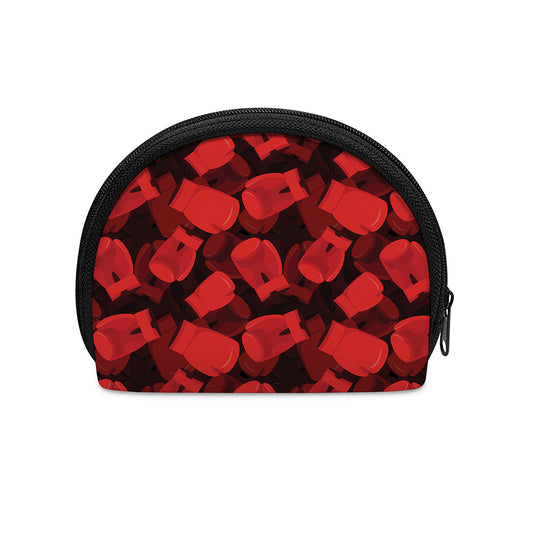 Red Boxing Gloves Pattern Print Coin Purse