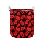 Red Boxing Gloves Pattern Print Collapsible Laundry Basket