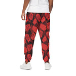 Red Boxing Gloves Pattern Print Cotton Pants