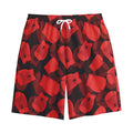 Red Boxing Gloves Pattern Print Cotton Shorts