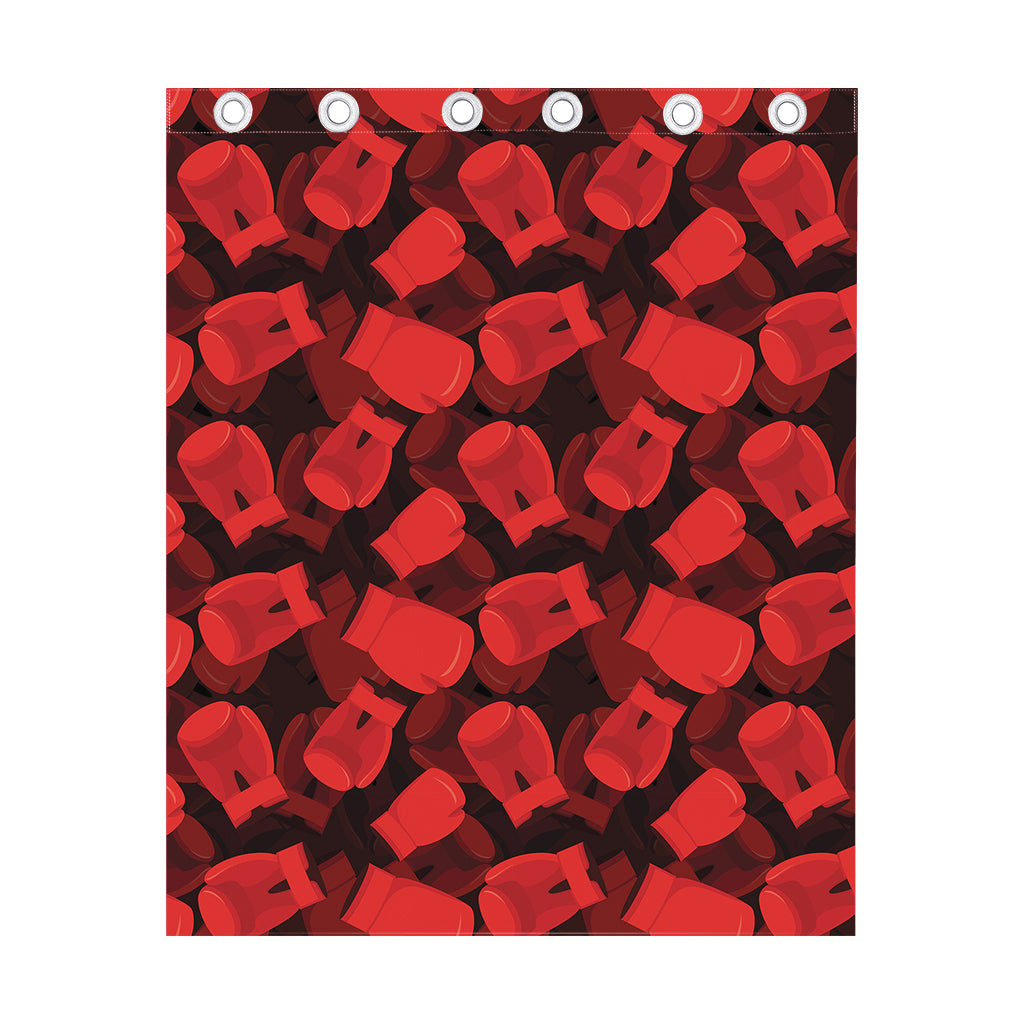 Red Boxing Gloves Pattern Print Curtain