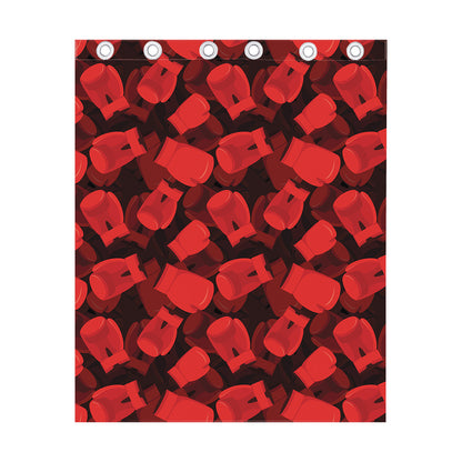 Red Boxing Gloves Pattern Print Curtain