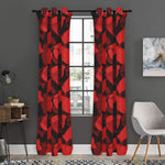 Red Boxing Gloves Pattern Print Curtain