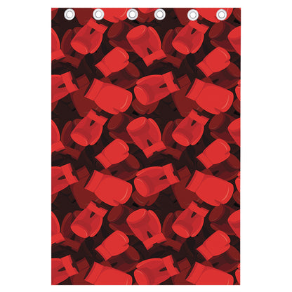 Red Boxing Gloves Pattern Print Curtain