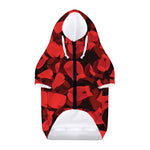 Red Boxing Gloves Pattern Print Dog Zip Up Hoodie