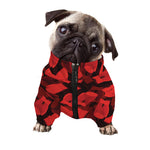 Red Boxing Gloves Pattern Print Dog Zip Up Jacket