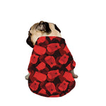 Red Boxing Gloves Pattern Print Dog Zip Up Jacket
