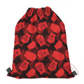 Red Boxing Gloves Pattern Print Drawstring Bag