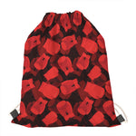 Red Boxing Gloves Pattern Print Drawstring Bag