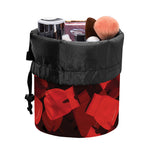 Red Boxing Gloves Pattern Print Drawstring Makeup Bag