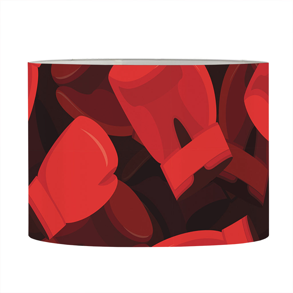 Red Boxing Gloves Pattern Print Drum Lamp Shade