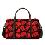 Red Boxing Gloves Pattern Print Duffle Bag