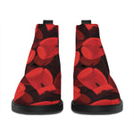 Red Boxing Gloves Pattern Print Flat Ankle Boots