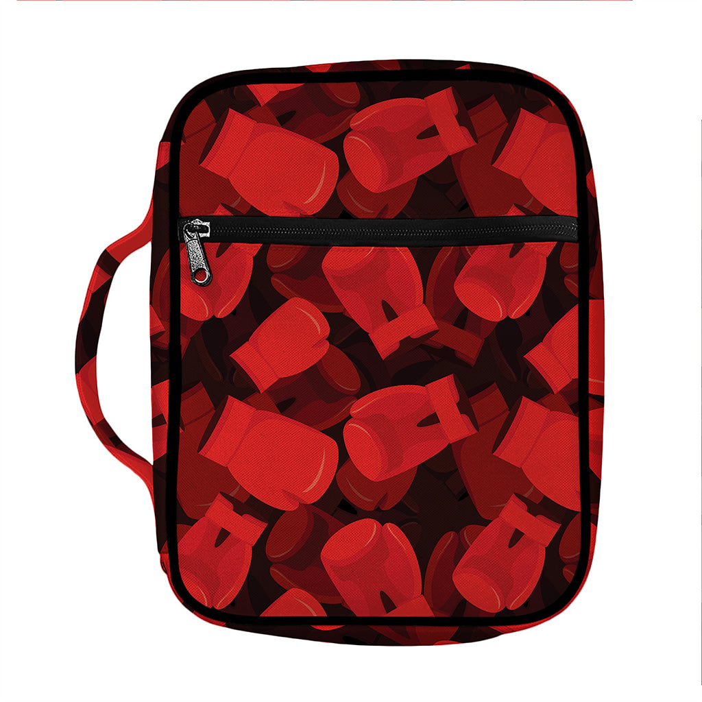 Red Boxing Gloves Pattern Print Front Pocket Bible Bag