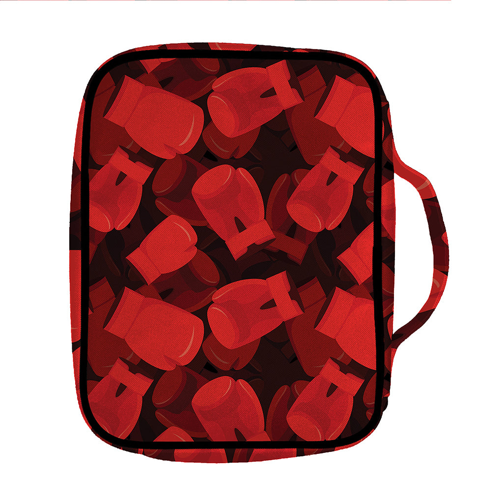 Red Boxing Gloves Pattern Print Front Pocket Bible Bag