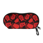 Red Boxing Gloves Pattern Print Glasses Case