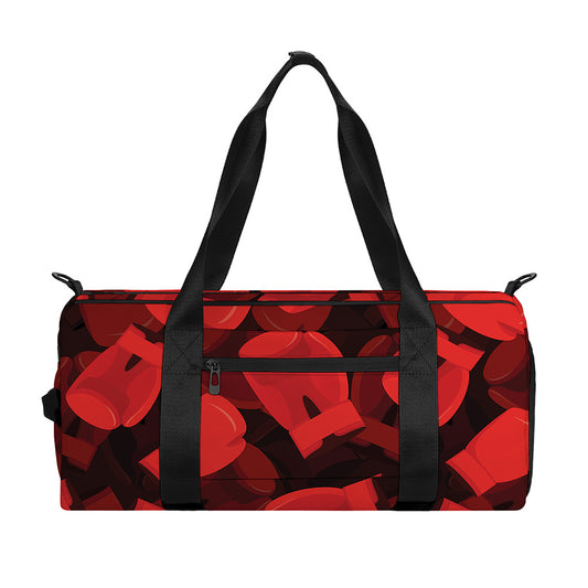 Red Boxing Gloves Pattern Print Gym Bag