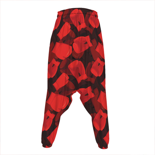 Red Boxing Gloves Pattern Print Hammer Pants