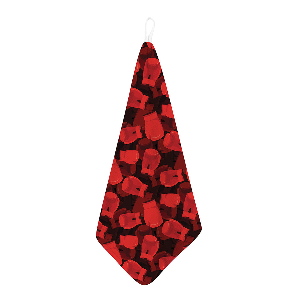 Red Boxing Gloves Pattern Print Hand Towel