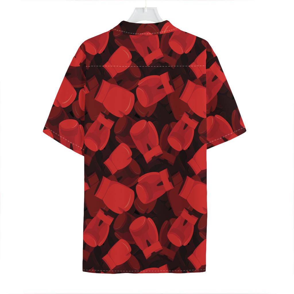 Red Boxing Gloves Pattern Print Hawaiian Shirt
