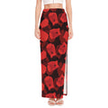 Red Boxing Gloves Pattern Print High Slit Maxi Skirt