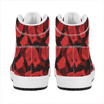 Red Boxing Gloves Pattern Print High Top Leather Sneakers
