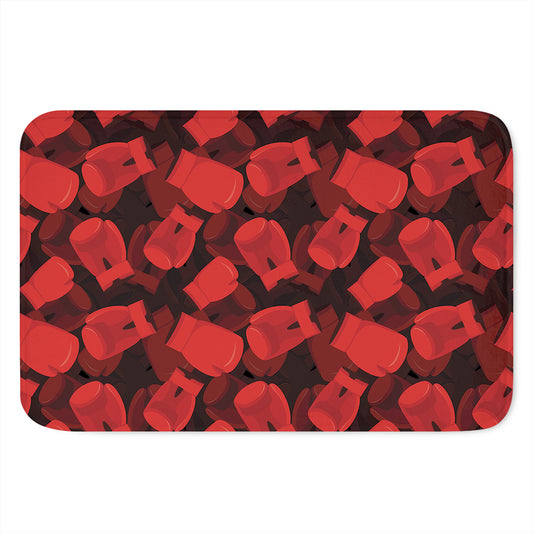 Red Boxing Gloves Pattern Print Indoor Door Mat