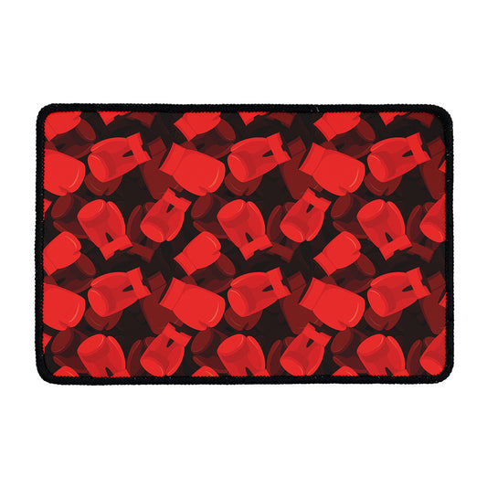 Red Boxing Gloves Pattern Print Kitchen Mat