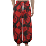 Red Boxing Gloves Pattern Print Lantern Pants