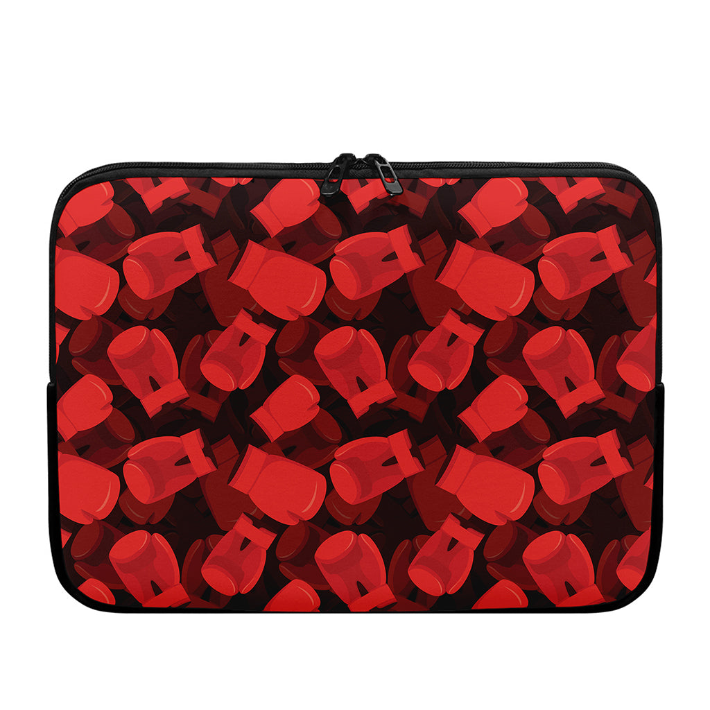 Red Boxing Gloves Pattern Print Laptop Sleeve