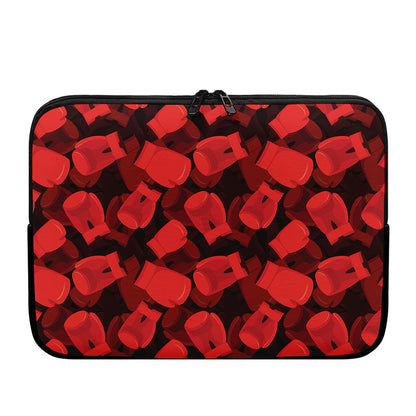 Red Boxing Gloves Pattern Print Laptop Sleeve
