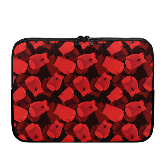 Red Boxing Gloves Pattern Print Laptop Sleeve