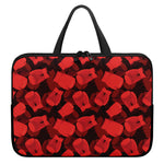Red Boxing Gloves Pattern Print Laptop Sleeve With Handle