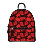 Red Boxing Gloves Pattern Print Leather Backpack