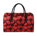 Red Boxing Gloves Pattern Print Leather Duffel Bag