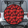 Red Boxing Gloves Pattern Print Leather Spare Tire Cover