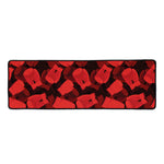 Red Boxing Gloves Pattern Print Long Kitchen Mat