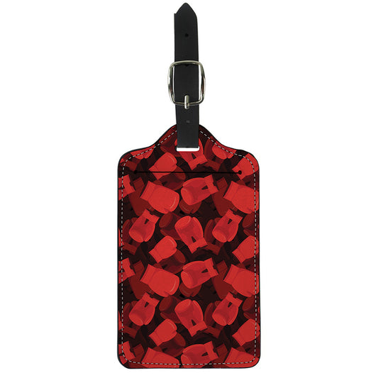 Red Boxing Gloves Pattern Print Luggage Tag