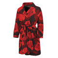 Red Boxing Gloves Pattern Print Men's Bathrobe