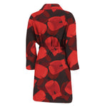 Red Boxing Gloves Pattern Print Men's Bathrobe