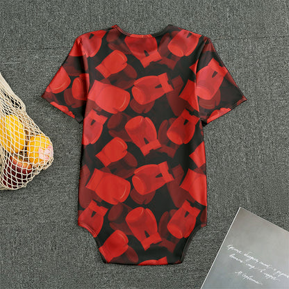 Red Boxing Gloves Pattern Print Men's Bodysuit