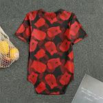 Red Boxing Gloves Pattern Print Men's Bodysuit