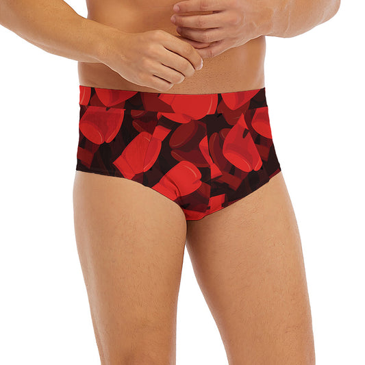 Red Boxing Gloves Pattern Print Men's Briefs
