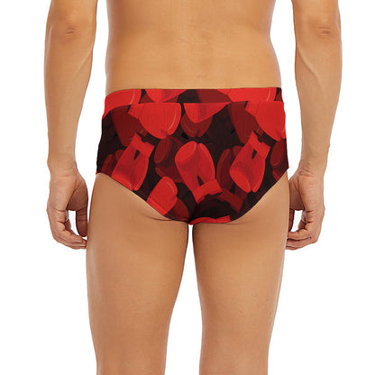 Red Boxing Gloves Pattern Print Men's Briefs
